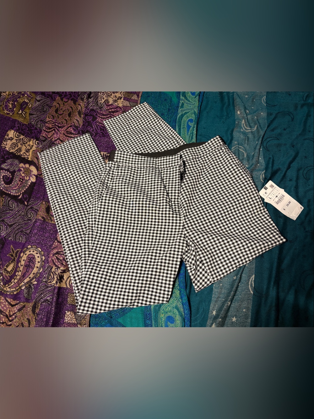 Zara Black & White Gingham Pant - Jogger Waist